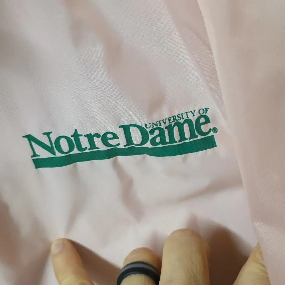 Champion Pink Packable Quarter Zip Pullover Notre Dame Jacket Womens Size XL